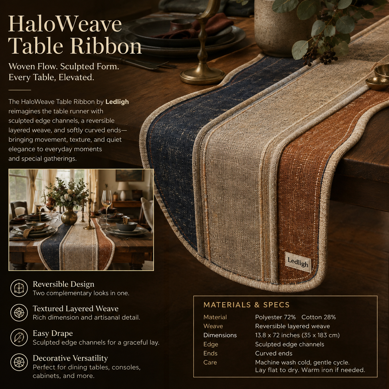 Ledligh™ RidgeWeave Table Runner