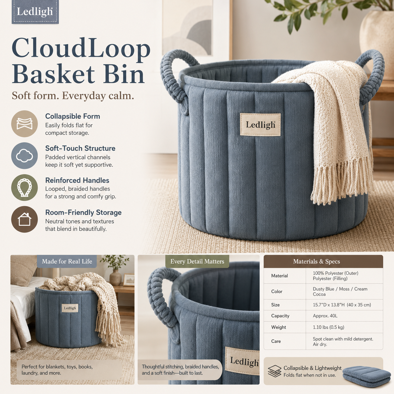 Ledligh™ CloudLoop Fabric Basket